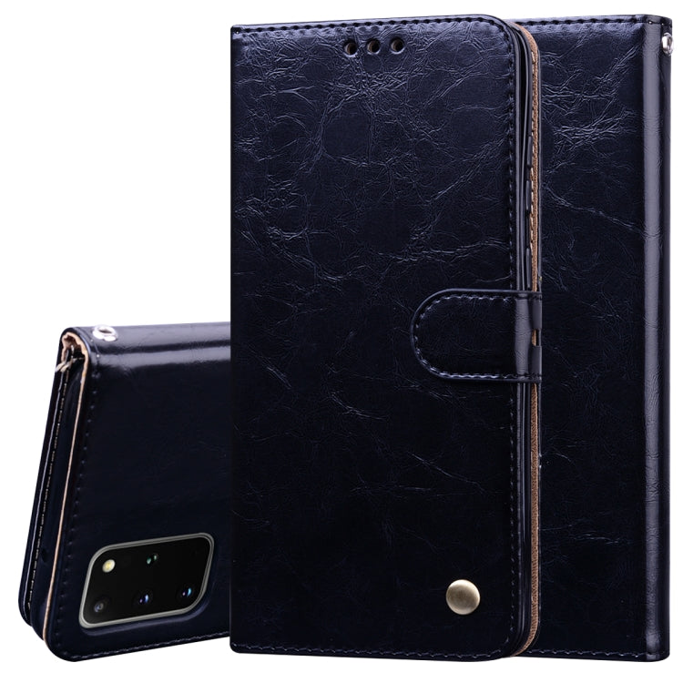 For Galaxy S20 Plus Business Style Oil Wax Texture Horizontal Flip Leather Case, with Holder & Card Slots & Wallet