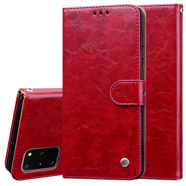For Galaxy S20 Plus Business Style Oil Wax Texture Horizontal Flip Leather Case, with Holder & Card Slots & Wallet