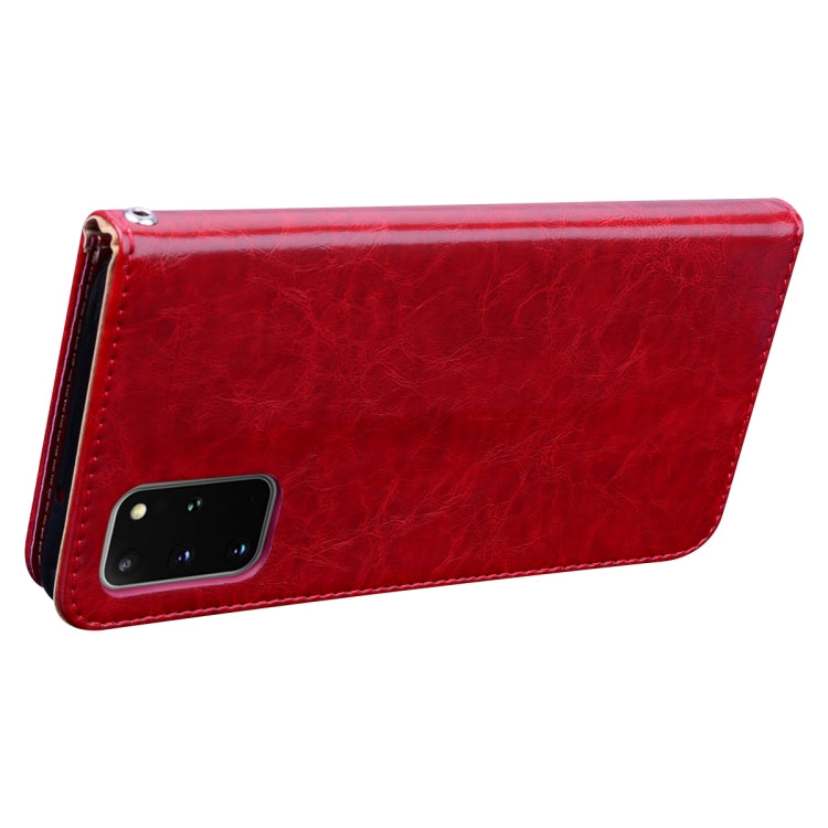 For Galaxy S20 Plus Business Style Oil Wax Texture Horizontal Flip Leather Case, with Holder & Card Slots & Wallet