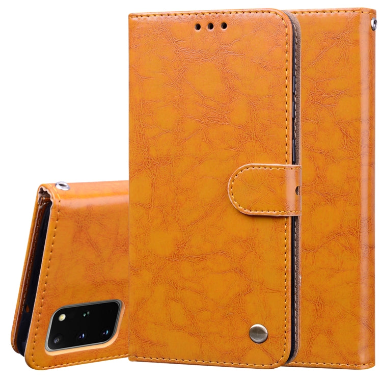 For Galaxy S20 Plus Business Style Oil Wax Texture Horizontal Flip Leather Case, with Holder & Card Slots & Wallet