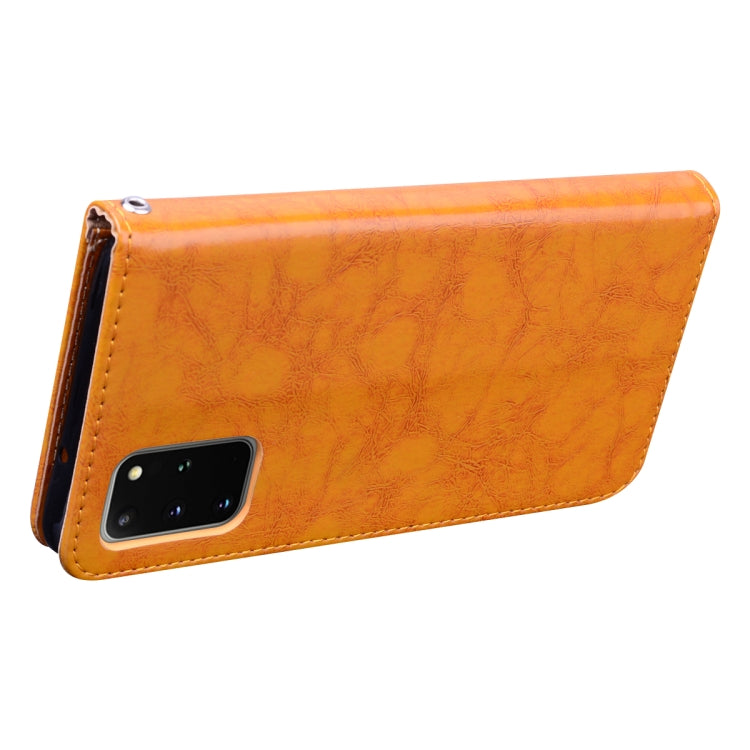 For Galaxy S20 Plus Business Style Oil Wax Texture Horizontal Flip Leather Case, with Holder & Card Slots & Wallet