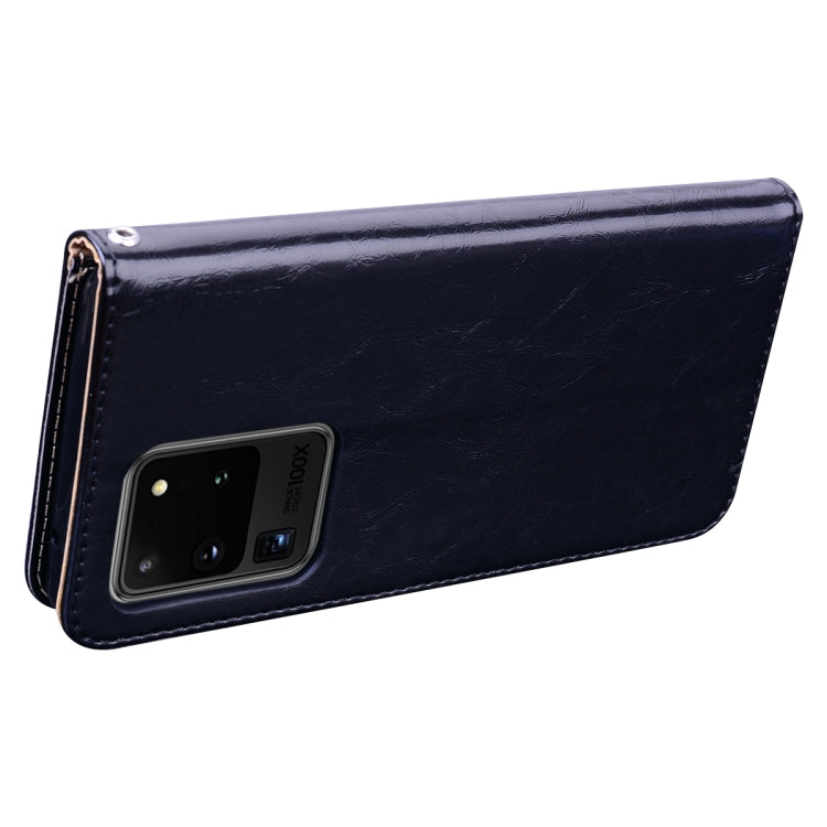 For Galaxy S20 Ultra Business Style Oil Wax Texture Horizontal Flip Leather Case, with Holder & Card Slots & Wallet