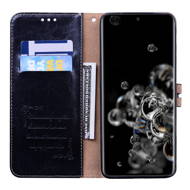 For Galaxy S20 Ultra Business Style Oil Wax Texture Horizontal Flip Leather Case, with Holder & Card Slots & Wallet