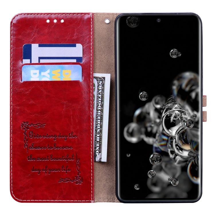 For Galaxy S20 Ultra Business Style Oil Wax Texture Horizontal Flip Leather Case, with Holder & Card Slots & Wallet