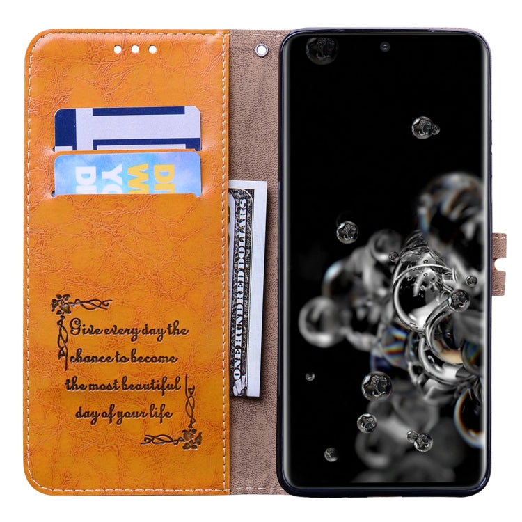 For Galaxy S20 Ultra Business Style Oil Wax Texture Horizontal Flip Leather Case, with Holder & Card Slots & Wallet