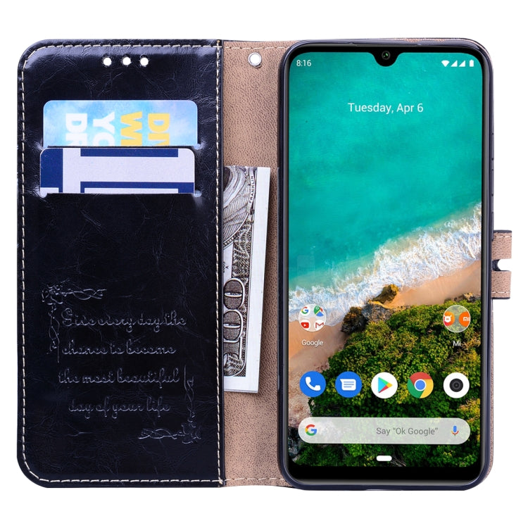 For Xiaomi Mi A3 Business Style Oil Wax Texture Horizontal Flip Leather Case, with Holder & Card Slots & Wallet