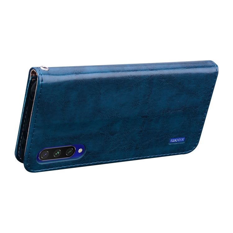 For Xiaomi Mi A3 Business Style Oil Wax Texture Horizontal Flip Leather Case, with Holder & Card Slots & Wallet