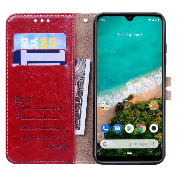 For Xiaomi Mi A3 Business Style Oil Wax Texture Horizontal Flip Leather Case, with Holder & Card Slots & Wallet
