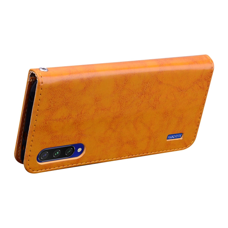 For Xiaomi Mi A3 Business Style Oil Wax Texture Horizontal Flip Leather Case, with Holder & Card Slots & Wallet