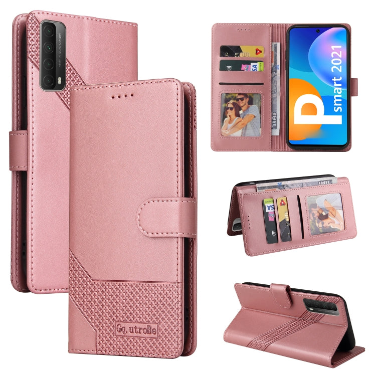For Huawei P Smart 2021 GQUTROBE Skin Feel Magnetic Leather Phone Case