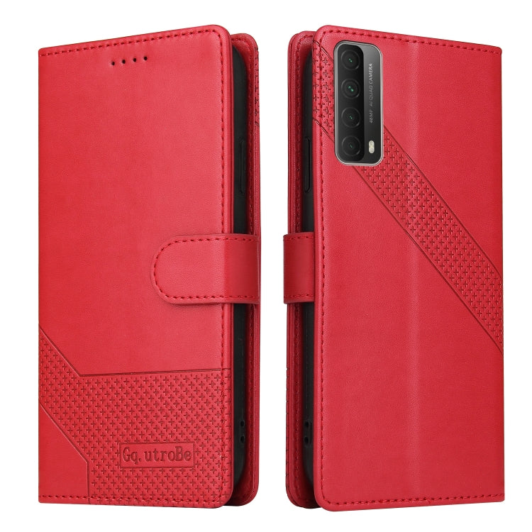 For Huawei P Smart 2021 GQUTROBE Skin Feel Magnetic Leather Phone Case
