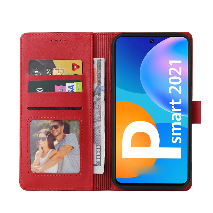 For Huawei P Smart 2021 GQUTROBE Skin Feel Magnetic Leather Phone Case