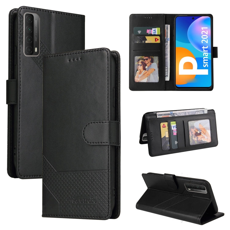 For Huawei P Smart 2021 GQUTROBE Skin Feel Magnetic Leather Phone Case