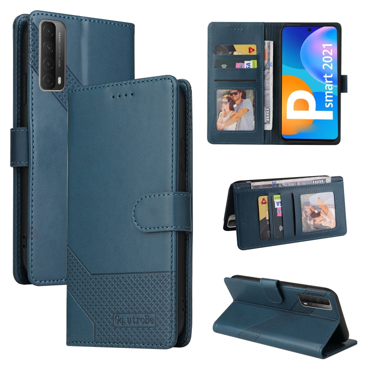 For Huawei P Smart 2021 GQUTROBE Skin Feel Magnetic Leather Phone Case