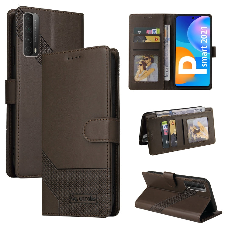 For Huawei P Smart 2021 GQUTROBE Skin Feel Magnetic Leather Phone Case
