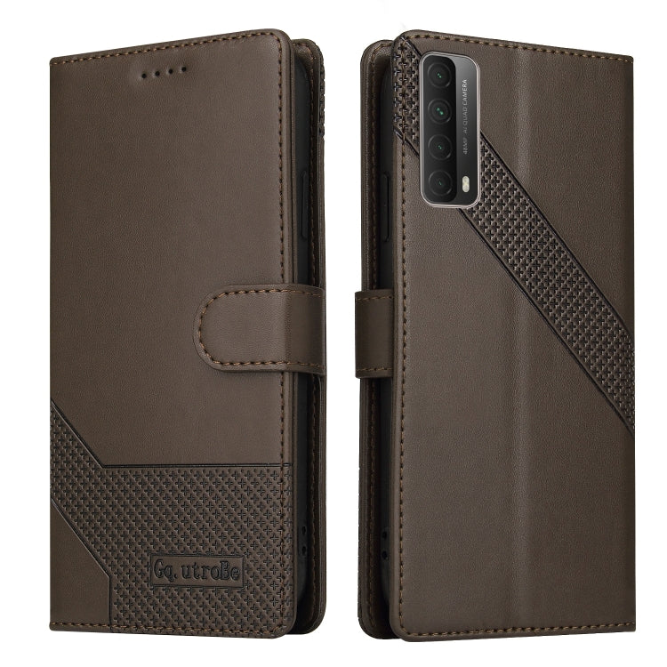 For Huawei P Smart 2021 GQUTROBE Skin Feel Magnetic Leather Phone Case