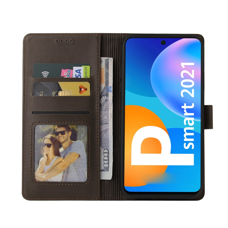 For Huawei P Smart 2021 GQUTROBE Skin Feel Magnetic Leather Phone Case