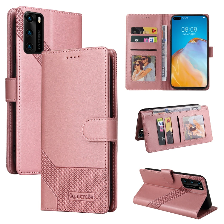For Huawei P40 Pro GQUTROBE Skin Feel Magnetic Leather Phone Case