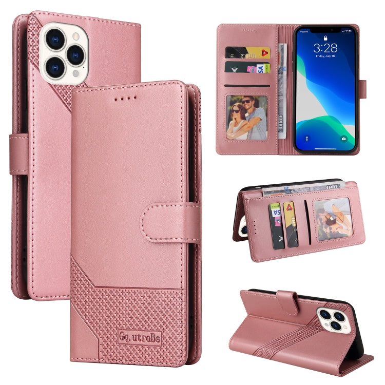 For iPhone 13 Pro Max GQUTROBE Skin Feel Magnetic Leather Phone Case