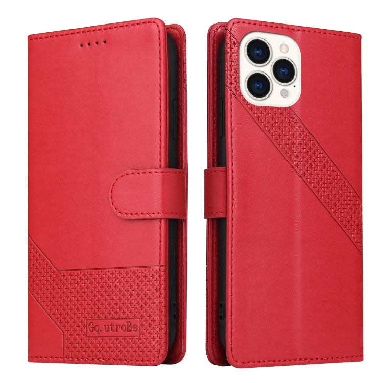 For iPhone 13 Pro Max GQUTROBE Skin Feel Magnetic Leather Phone Case