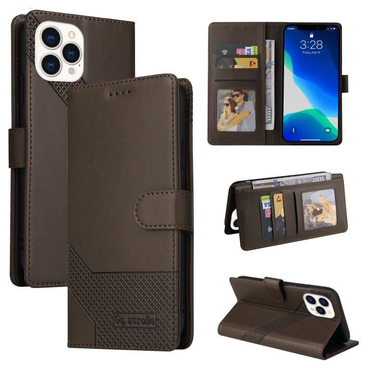 For iPhone 13 Pro Max GQUTROBE Skin Feel Magnetic Leather Phone Case
