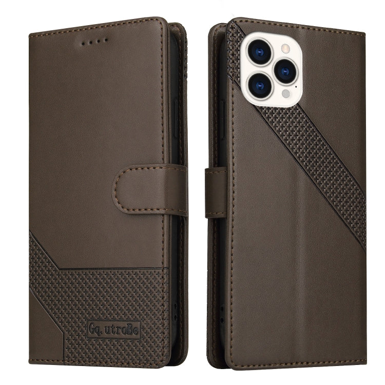 For iPhone 13 Pro Max GQUTROBE Skin Feel Magnetic Leather Phone Case