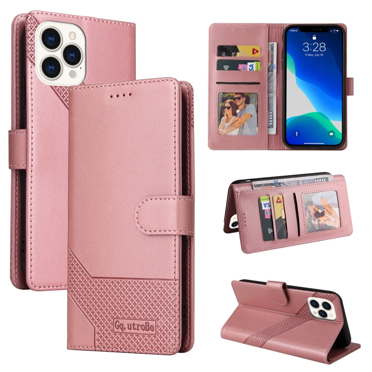 For iPhone 13 Pro GQUTROBE Skin Feel Magnetic Leather Phone Case