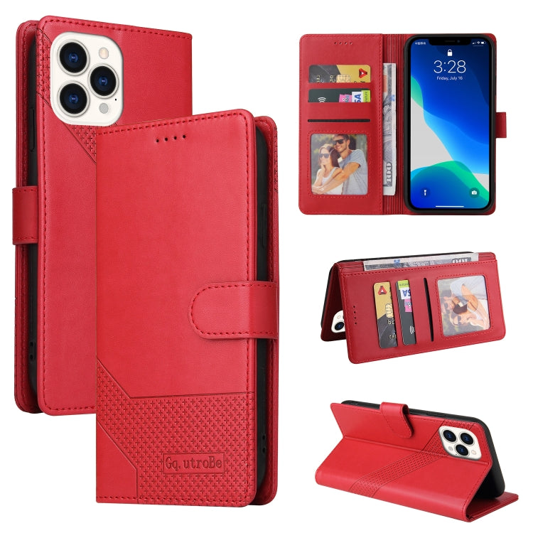 For iPhone 13 Pro GQUTROBE Skin Feel Magnetic Leather Phone Case