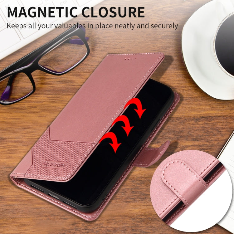 For iPhone 13 GQUTROBE Skin Feel Magnetic Leather Phone Case