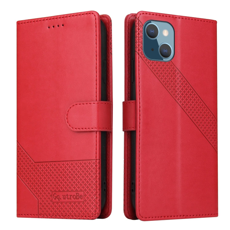 For iPhone 13 mini GQUTROBE Skin Feel Magnetic Leather Phone Case