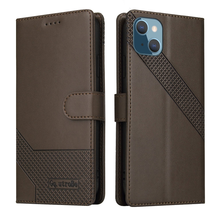 For iPhone 13 mini GQUTROBE Skin Feel Magnetic Leather Phone Case