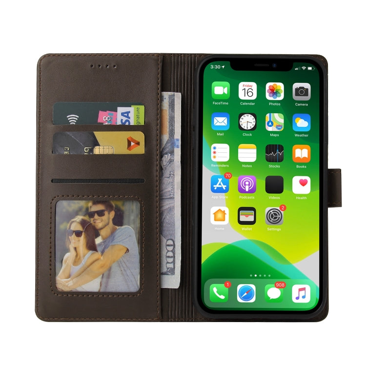 For iPhone 13 mini GQUTROBE Skin Feel Magnetic Leather Phone Case