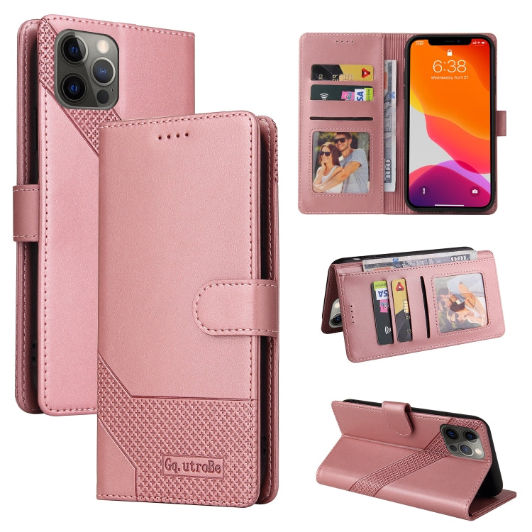 For iPhone 12 Pro Max GQUTROBE Skin Feel Magnetic Leather Phone Case
