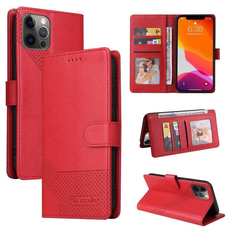For iPhone 12 Pro Max GQUTROBE Skin Feel Magnetic Leather Phone Case