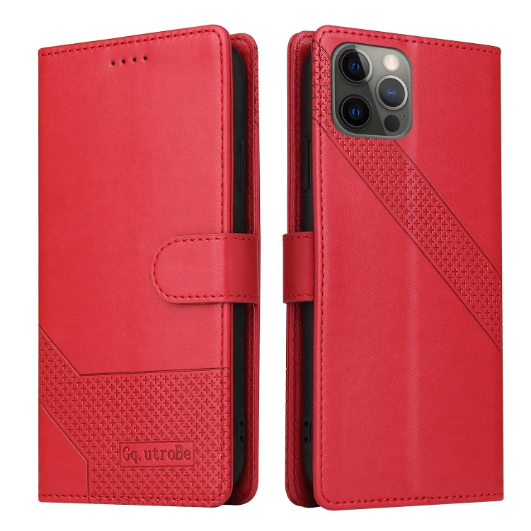 For iPhone 12 Pro Max GQUTROBE Skin Feel Magnetic Leather Phone Case