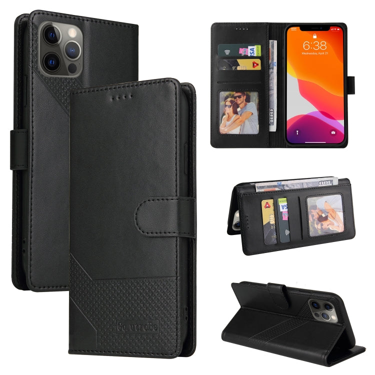 For iPhone 12 Pro Max GQUTROBE Skin Feel Magnetic Leather Phone Case