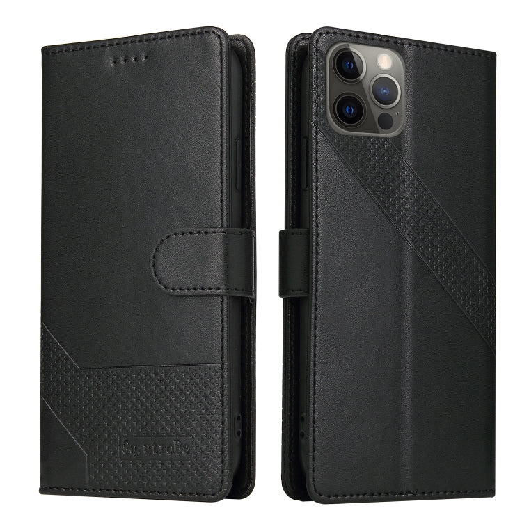 For iPhone 12 Pro Max GQUTROBE Skin Feel Magnetic Leather Phone Case