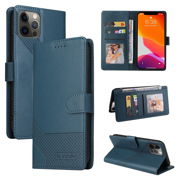 For iPhone 12 Pro Max GQUTROBE Skin Feel Magnetic Leather Phone Case