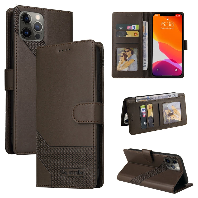 For iPhone 12 Pro Max GQUTROBE Skin Feel Magnetic Leather Phone Case
