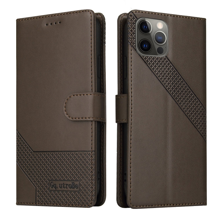 For iPhone 12 Pro Max GQUTROBE Skin Feel Magnetic Leather Phone Case