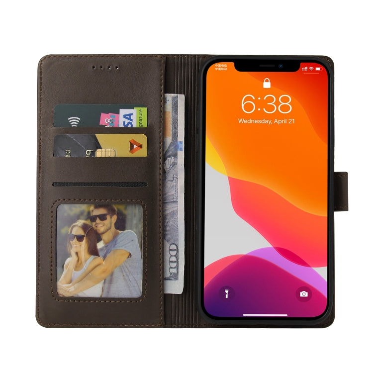 For iPhone 12 Pro Max GQUTROBE Skin Feel Magnetic Leather Phone Case