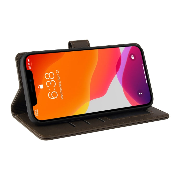 For iPhone 12 Pro Max GQUTROBE Skin Feel Magnetic Leather Phone Case