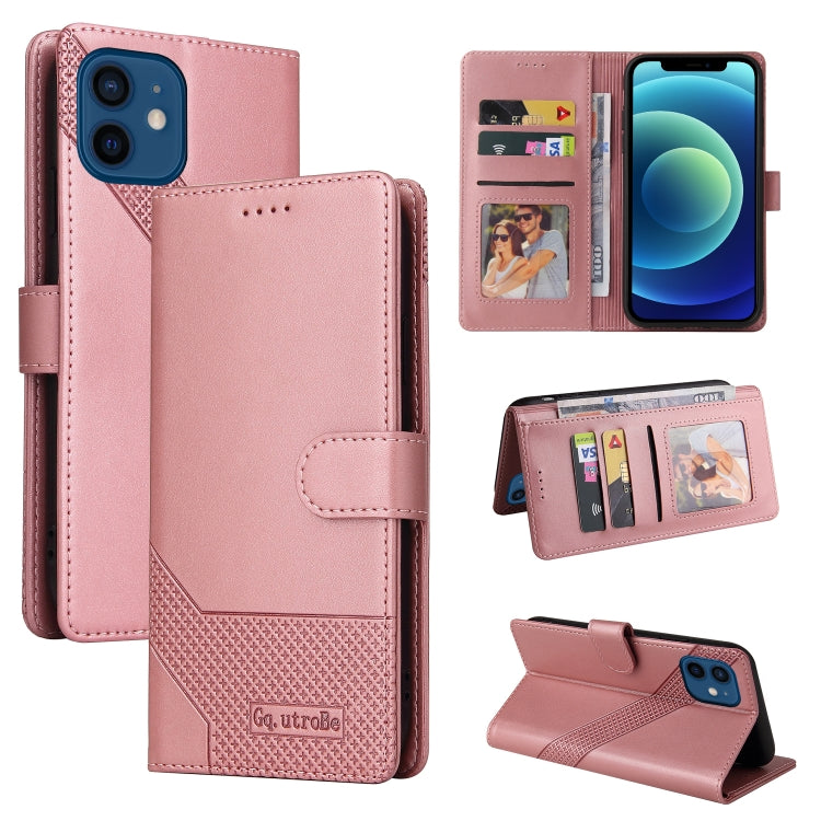 For iPhone 12 / 12 Pro GQUTROBE Skin Feel Magnetic Leather Phone Case