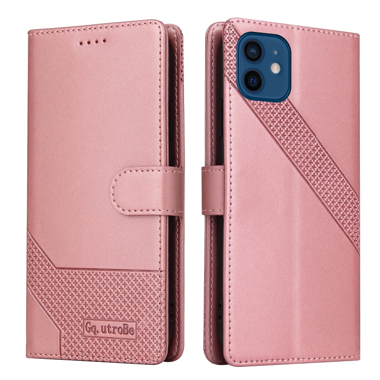 For iPhone 12 / 12 Pro GQUTROBE Skin Feel Magnetic Leather Phone Case