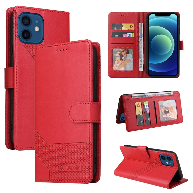 For iPhone 12 / 12 Pro GQUTROBE Skin Feel Magnetic Leather Phone Case