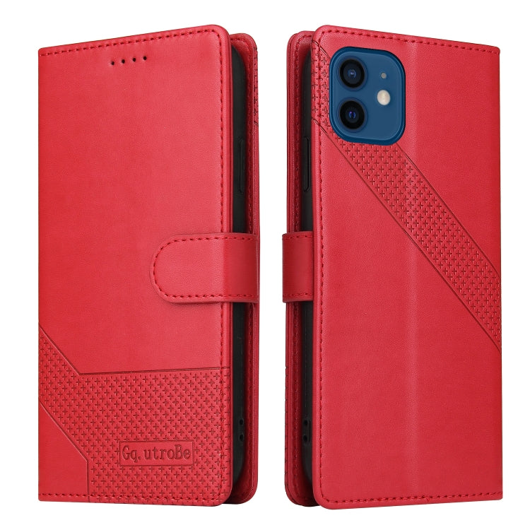 For iPhone 12 / 12 Pro GQUTROBE Skin Feel Magnetic Leather Phone Case