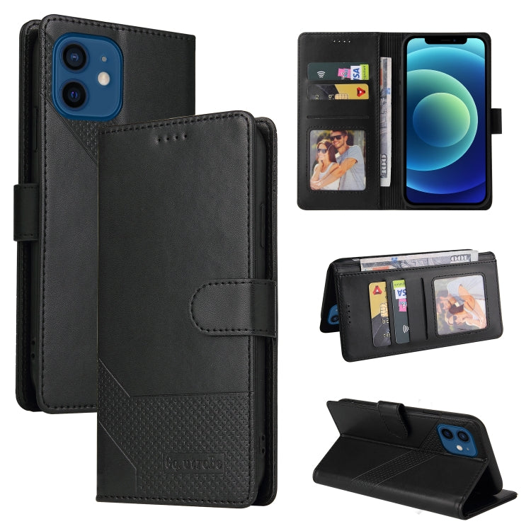 For iPhone 12 / 12 Pro GQUTROBE Skin Feel Magnetic Leather Phone Case
