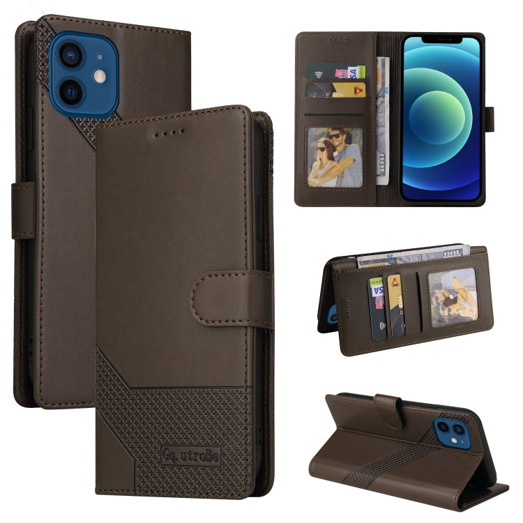 For iPhone 12 / 12 Pro GQUTROBE Skin Feel Magnetic Leather Phone Case