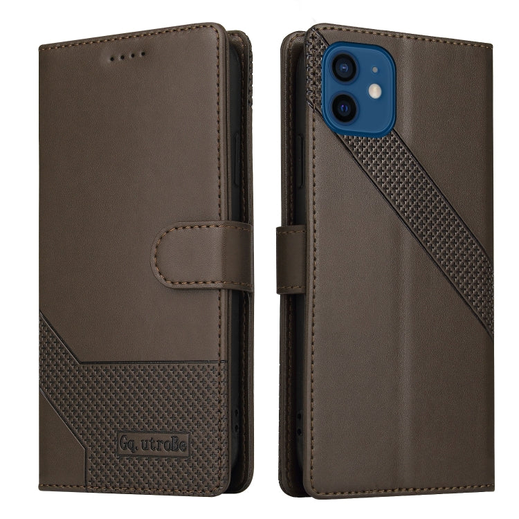 For iPhone 12 / 12 Pro GQUTROBE Skin Feel Magnetic Leather Phone Case
