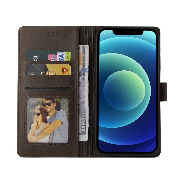 For iPhone 12 / 12 Pro GQUTROBE Skin Feel Magnetic Leather Phone Case